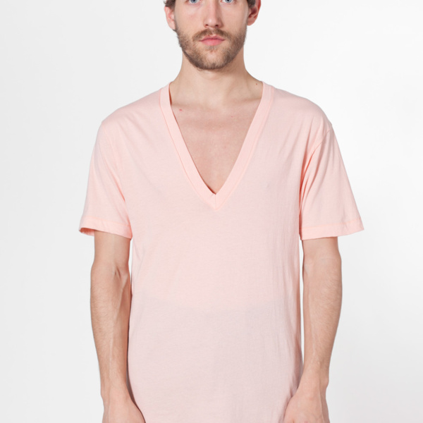 6456 Sheer Jersey V-Neck S/S Summer T-Shirt Thumbnail