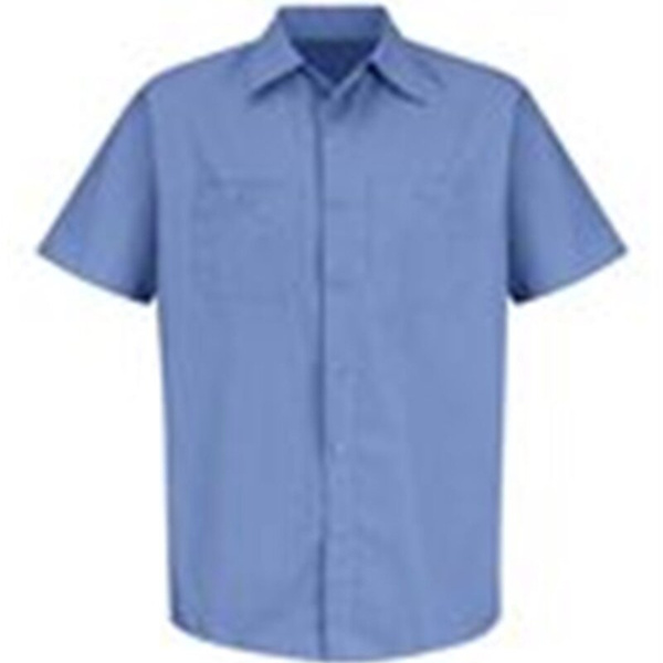 Men's Tall Industrial Stripe Short Sleeve Work Shirt Thumbnail